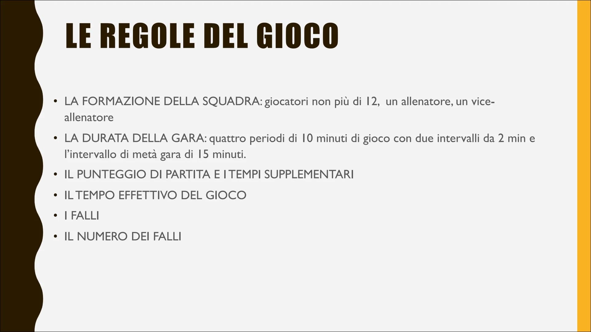 BASKET # L'AREA DI GIOCO

• Il campo è diviso in due dalla linea mediana

La linea di tiro libero è posta a 5,80 m dalla lineadi fondo campo