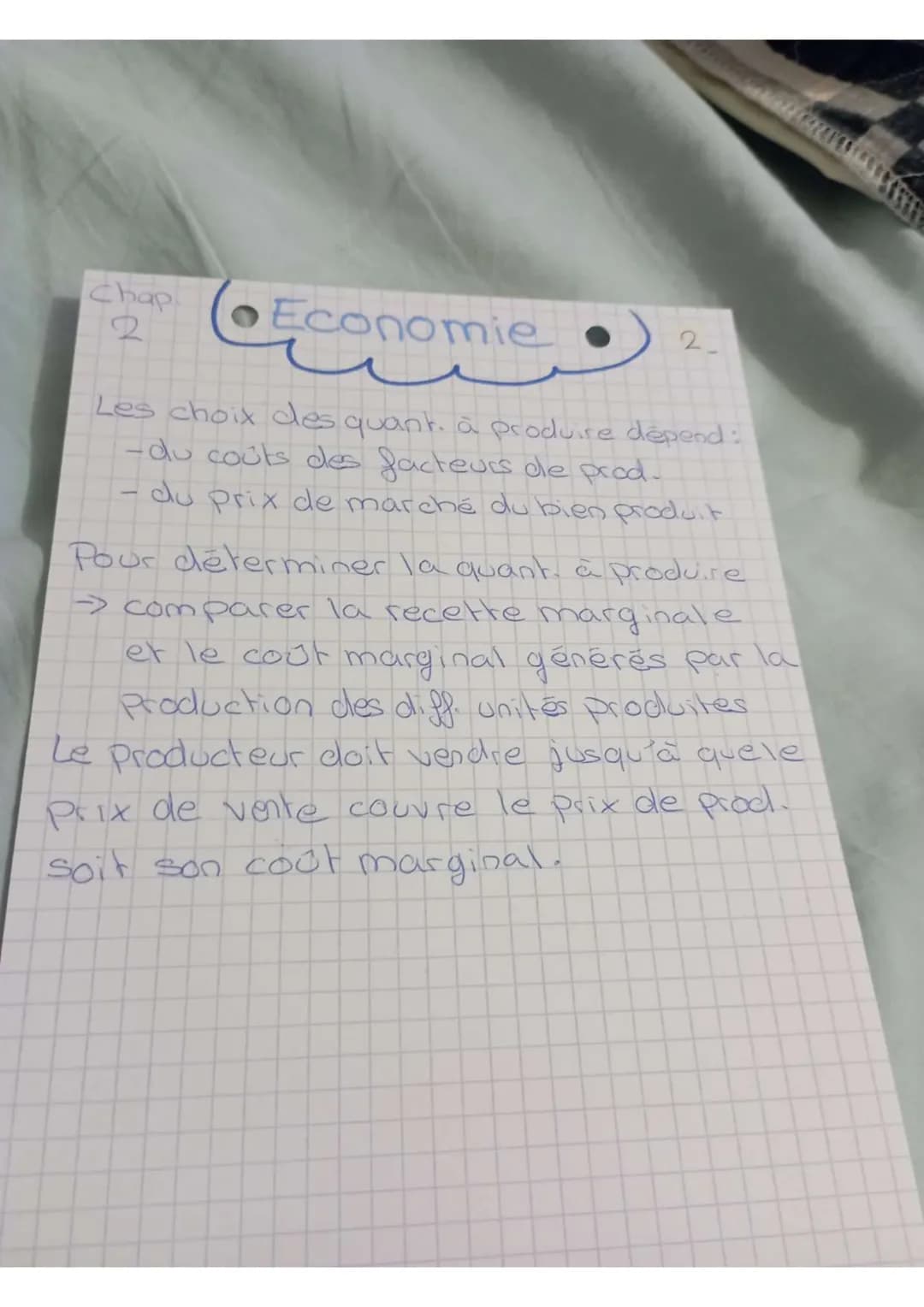Chap Economie.
2
1
Les décisions du consommateur et
A. Les choix rationnels
Consommateurs →
→type et quantité
qu'ils souhaitent
-Producteurs