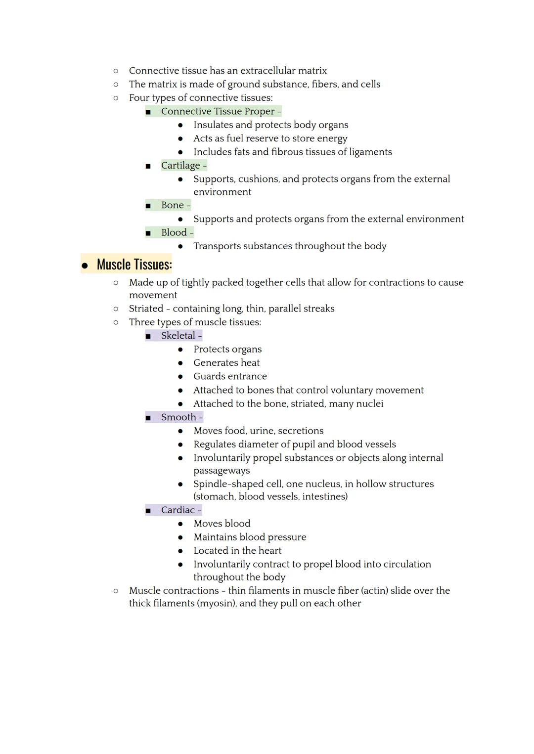 # Tissues

*   Tissues are groups of cells with similar structures that work together to perform a
    common function.
*   There are four t