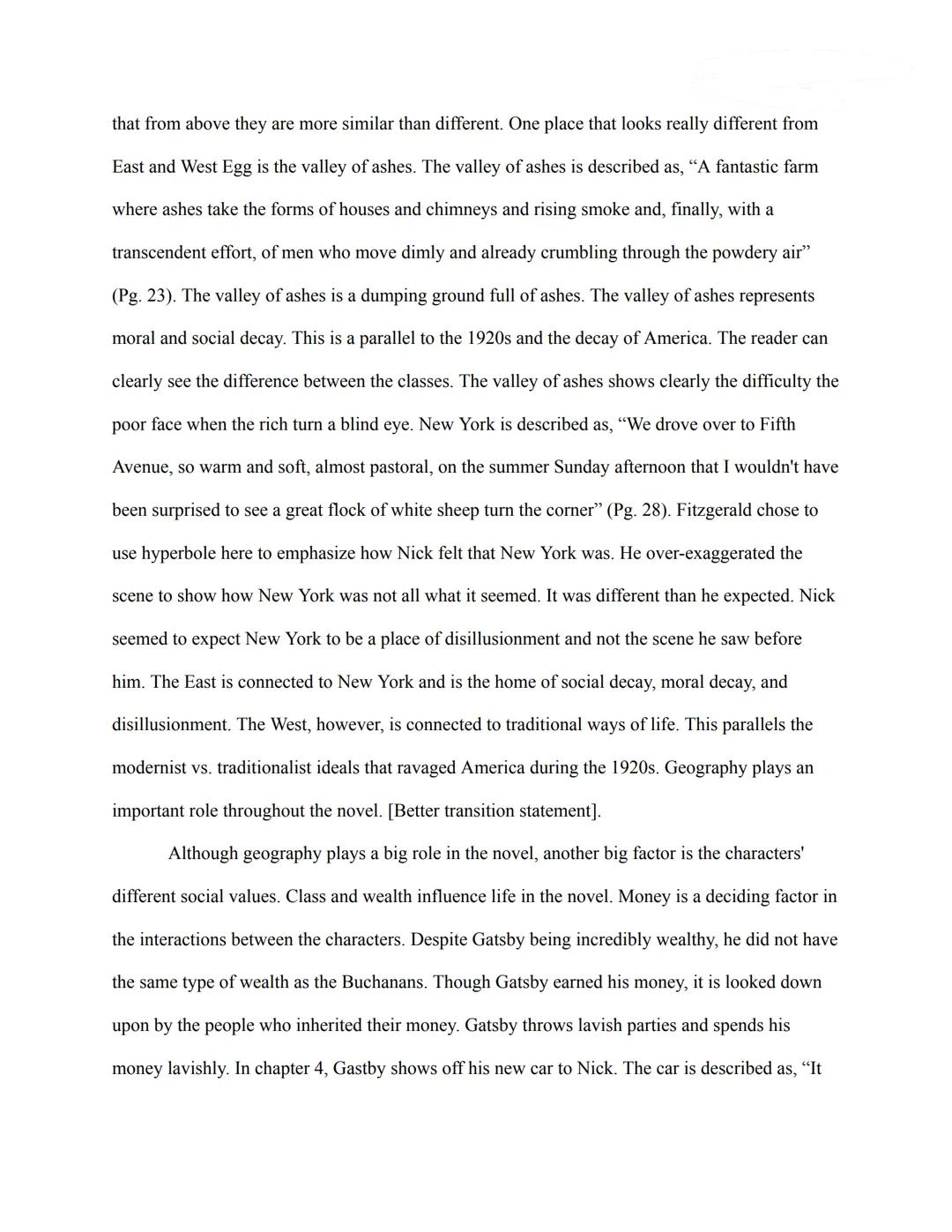 Parallels: The Great Gatsby and the 1920s

F. Scott Fitzgerald's novel The Great Gatsby focuses primarily on 1920s America. The
novel is set