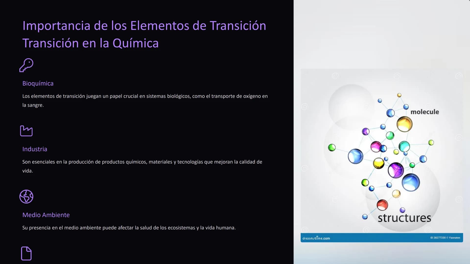 # Química de los

# Elementos de

# Transición

Los elementos de transición se encuentran en el bloque d de la tabla
la tabla periódica. Se 