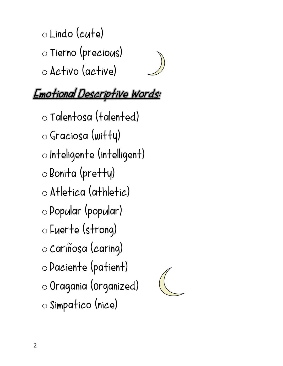<h2 id="descriptivespanishwordsforfamilymembers">Descriptive Spanish Words for Family Members</h2>
<h3 id="physicaldescriptivewords">Physica