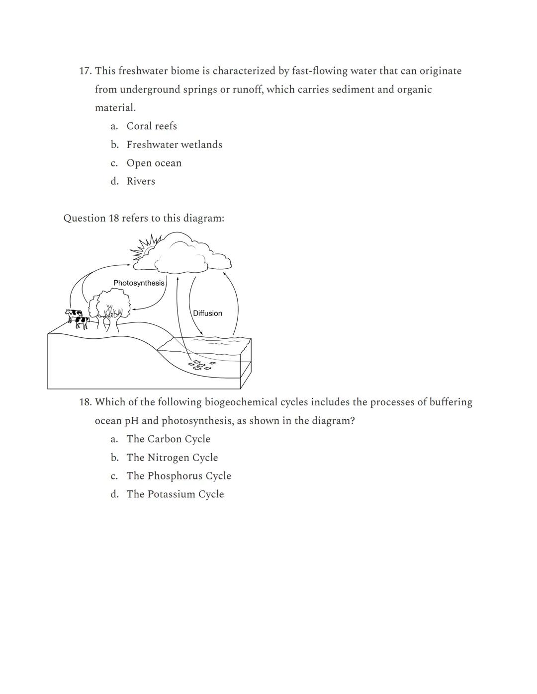 APES Unit 1: Multiple Choice from AP Classroom

Questions 1-3 refer to this diagram:

Nitrogen Gas (N₂) in Atmosphere

Plants

Bacteria

Con