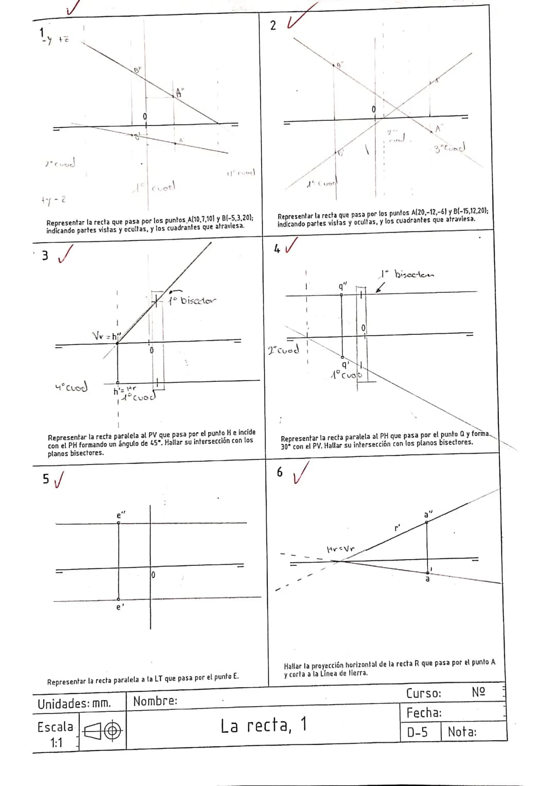 
<h2>Plano Vertical (PV) y Plano Horizontal (PH)</h2>
<p>Hay dos tipos de planos en el sistema diédrico, el plano vertical (PV) y el plano h