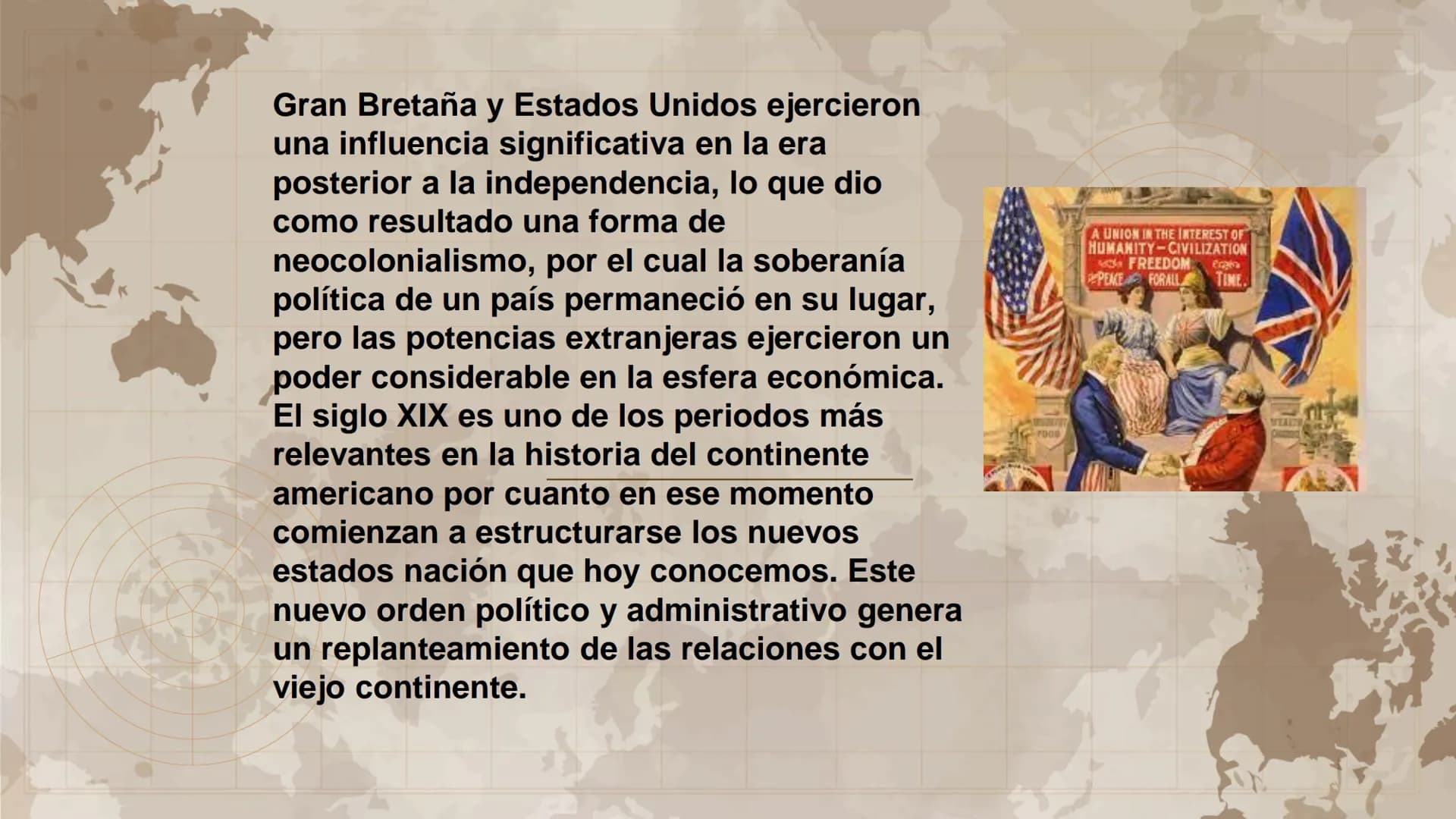 # Acontecimientos

# políticos de

# américa en el

# siglo XIX A principios del siglo XIX, casi todas las áreas de Hispanoamérica
eran feli