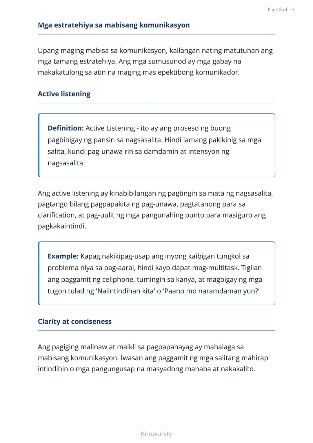 Pag-unlad ng Sarili at Pakikipagkapwa: Mabisang Komunikasyon
Pagkatuto ng mga estratehiya sa mabisang
komunikasyon at pakikipagkapwa
Mga Lay
