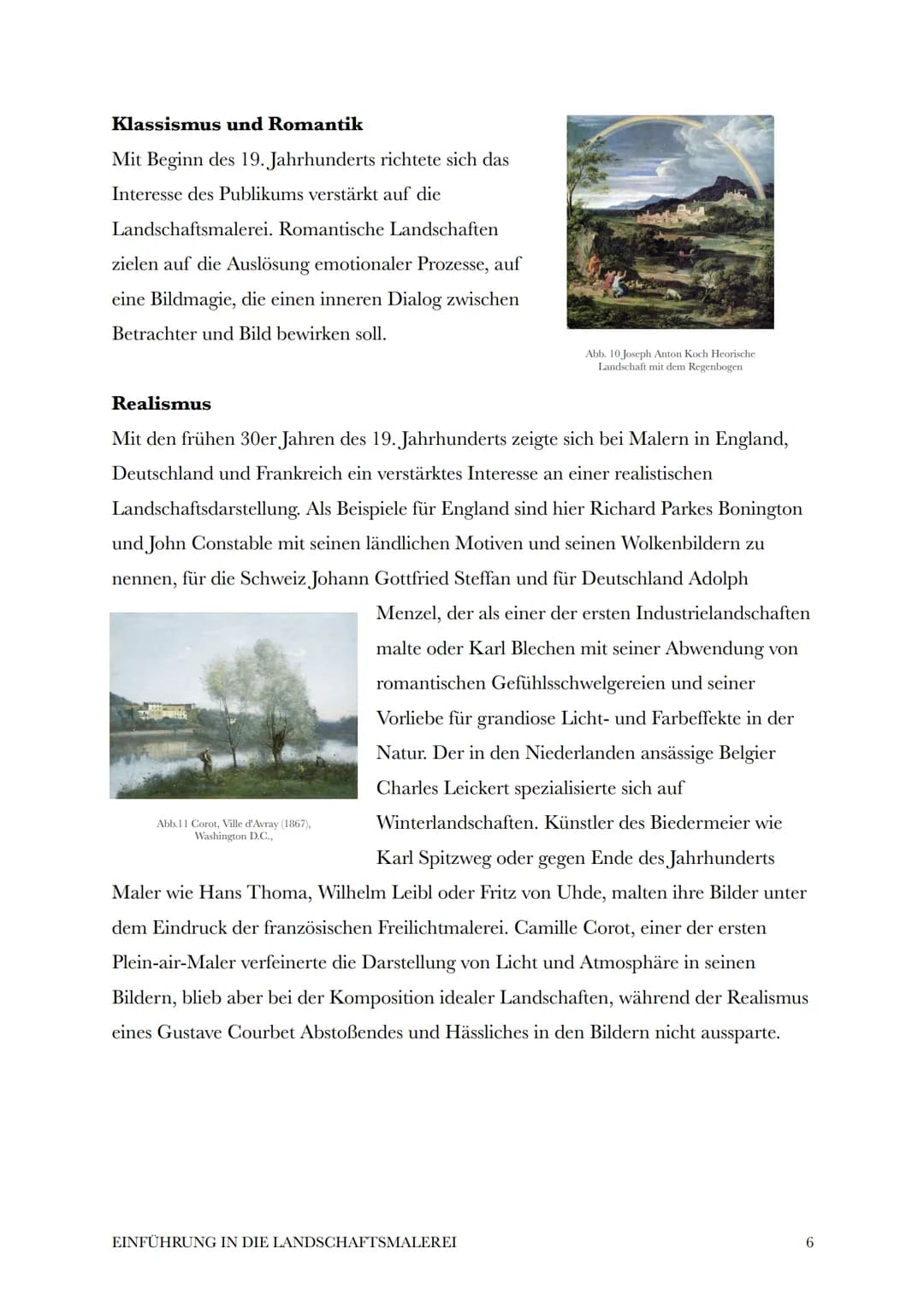 10. Oktober 2021

# Einführung in die Landschaftsmalerei

Der Begriff "Landschaft" leitet sich aus dem Althochdeutschen ab. Er ist seit dem

