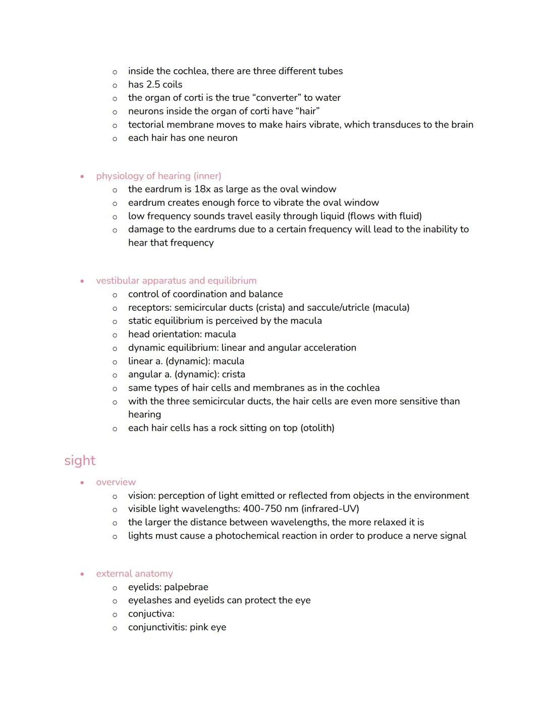 chapter 16: special senses

receptors
*   overview
    *   receptors are transducers, both high- and low-resolution
*   translation
    *   