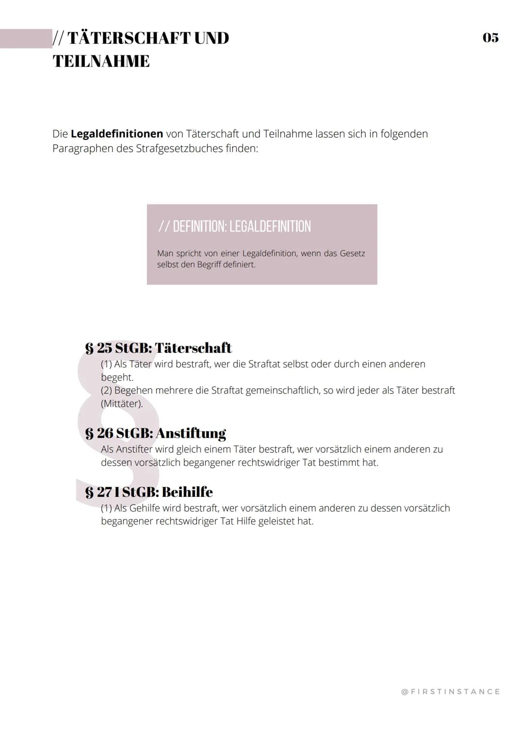 01

STRAF

ZUSAMMEN
FASSUNGEN

GRUNDLAGEN

RECHT

@firstinstance 2021 # DAS
# STRAFRECHT
03

Das Strafrecht umfasst...
- alle Rechtsvorschri