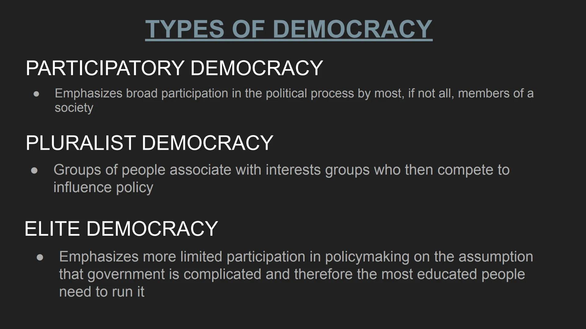 # AP US GOVERNMENT AND
# POLITICS UNIT 1 SUMMARY
# REVIEW NATURAL RIGHTS

• Rights people possess by natural law apart from a government

PO