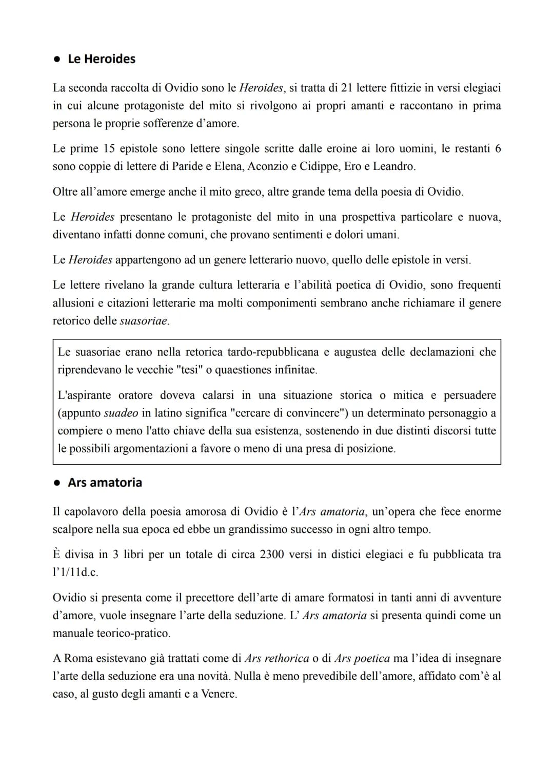 # Publio Ovidio Nasone

*   Vita

Nasce il 20 marzo del 43 a.c. a Sulmona, nell'odierno Abruzzo.

Visse gli anni migliori dell'età augustea.