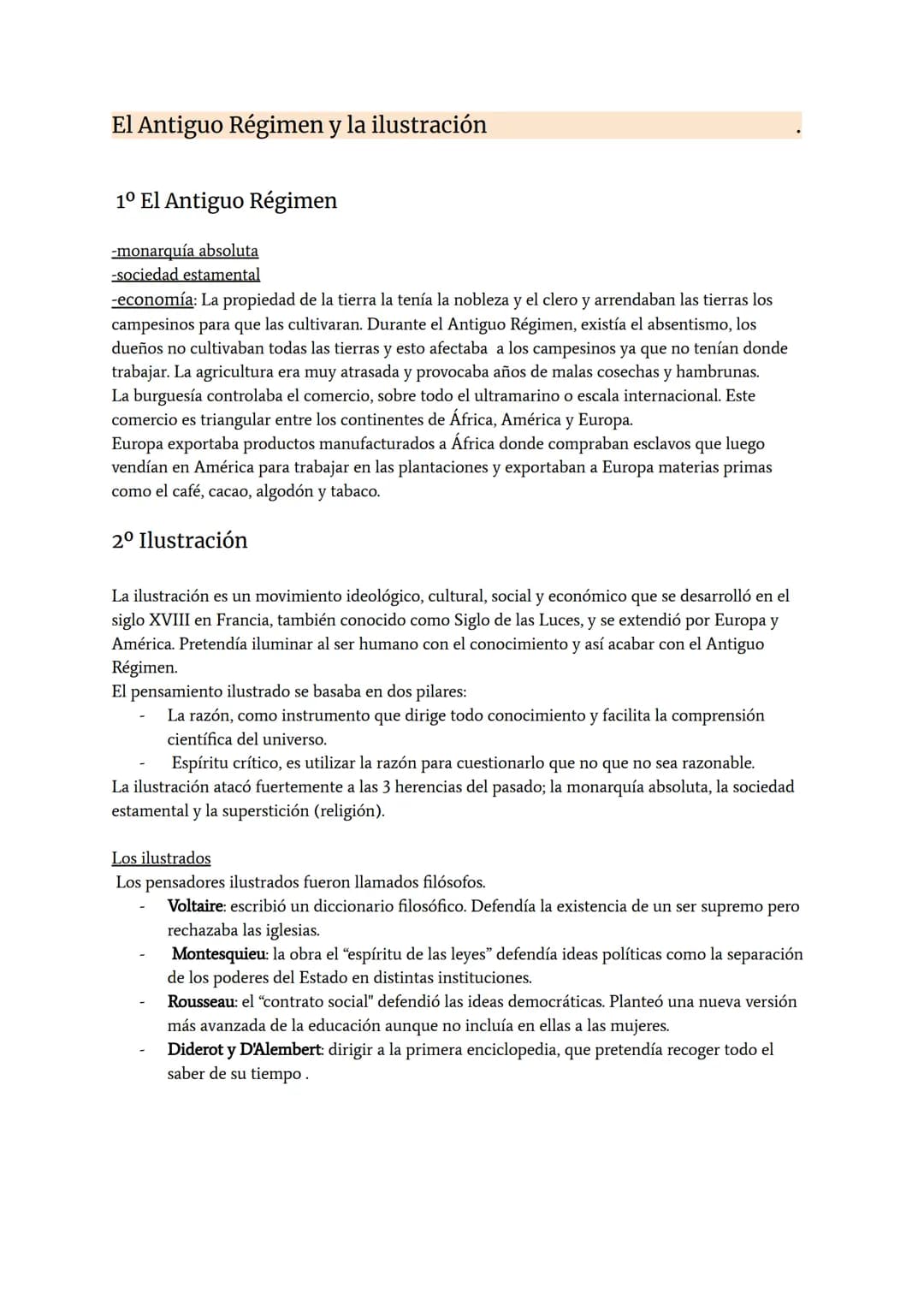 # El Antiguo Régimen y la ilustración

1º El Antiguo Régimen

-monarquía absoluta

-sociedad estamental

-economía: La propiedad de la tierr