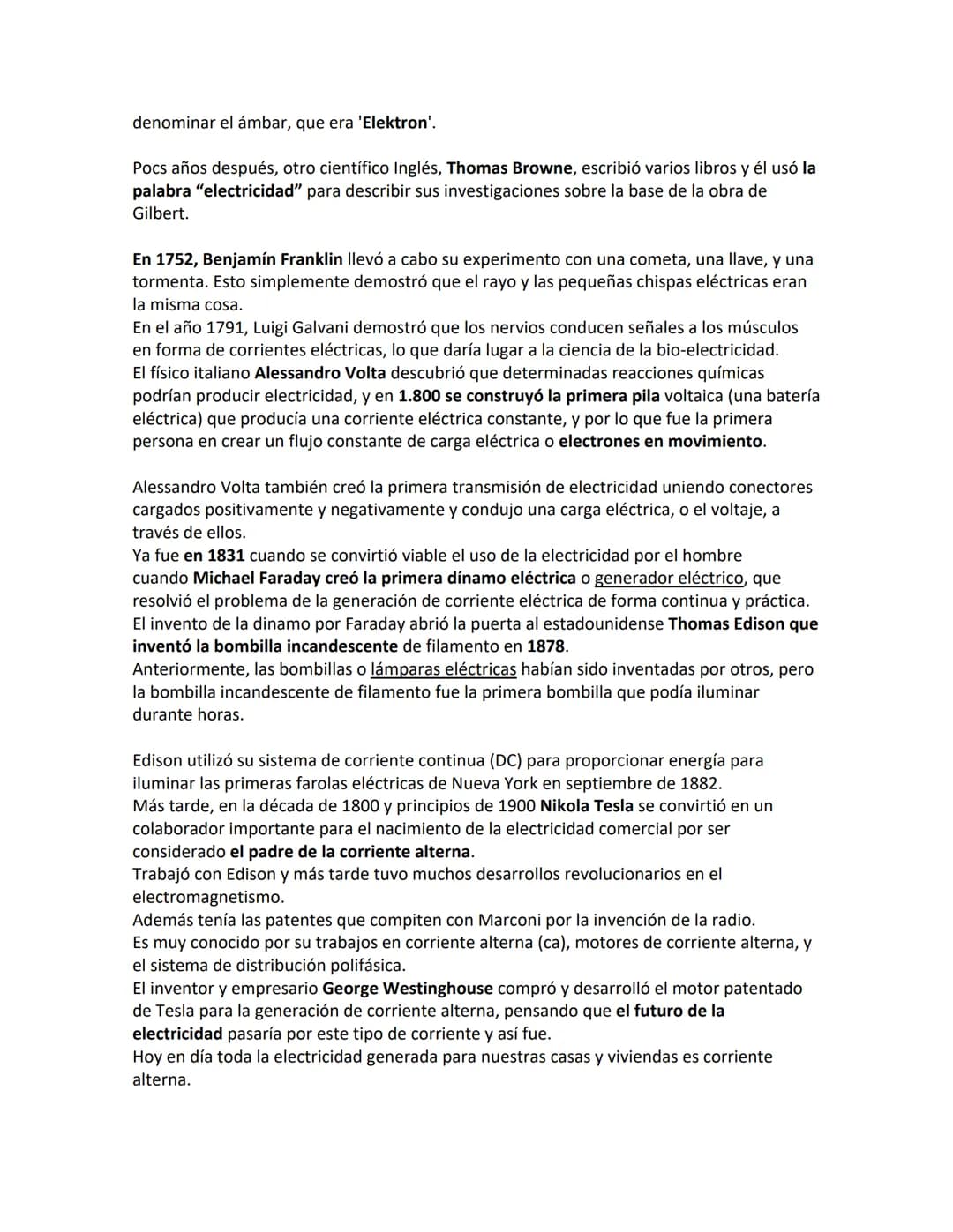 # ACTIVIDAD EVALUATIVA

INTEGRANTE(S): Caleb Santiago Ortega Paternina

Historia de la Electricidad

La primera mención de los fenómenos elé