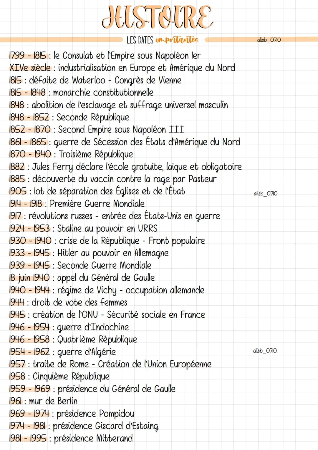 # HISTOIRE

LES DATES importantes

IIIe millénaire av. J.-C: premières civilisations
alisb_0710
VIIIe siècle av. J.-C: Homère, fondation de 