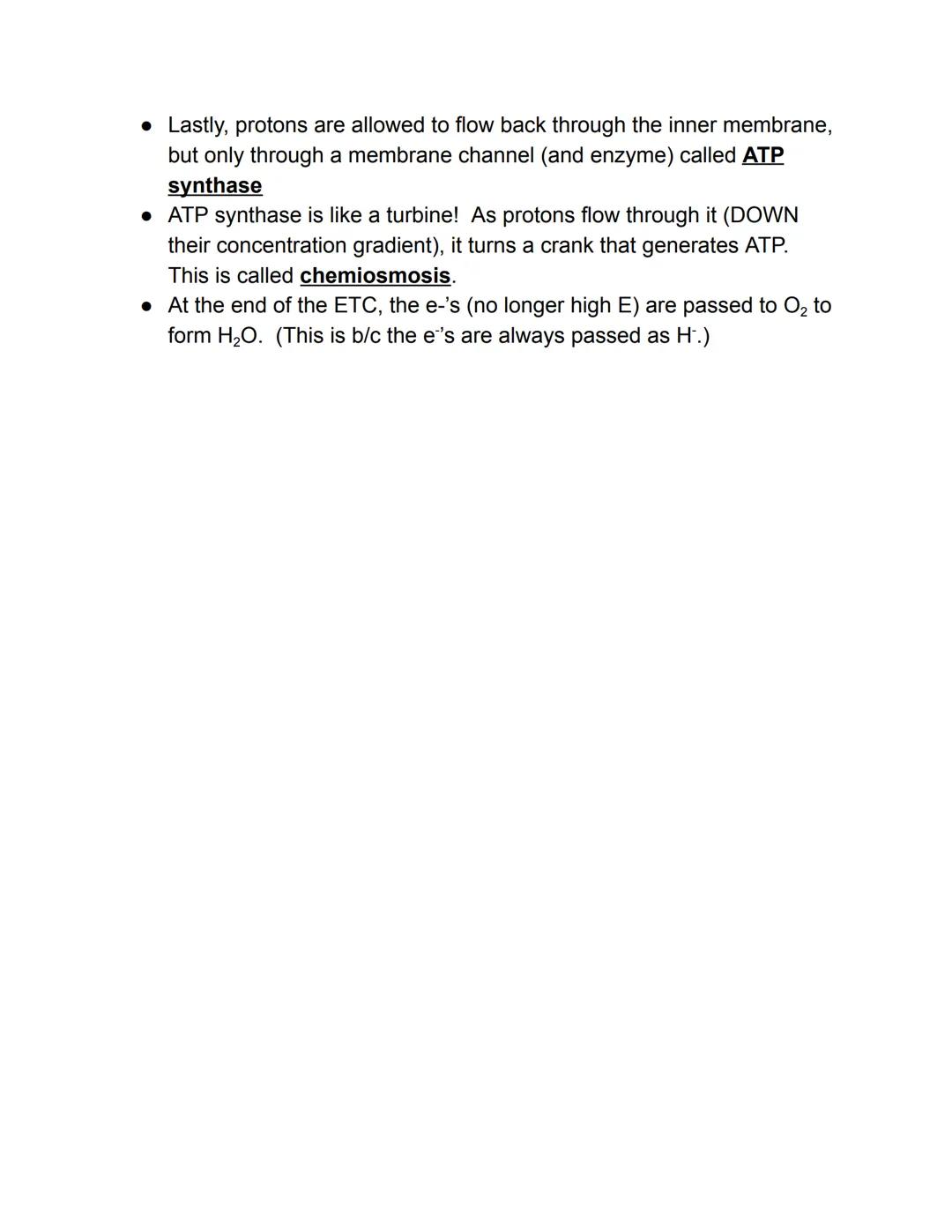 # Glycolysis Summary

Begin with ONE glucose molecule:

• That's 6 carbons!

Gets phosphorylated on BOTH ends

• This costs two ATPs

Gets c