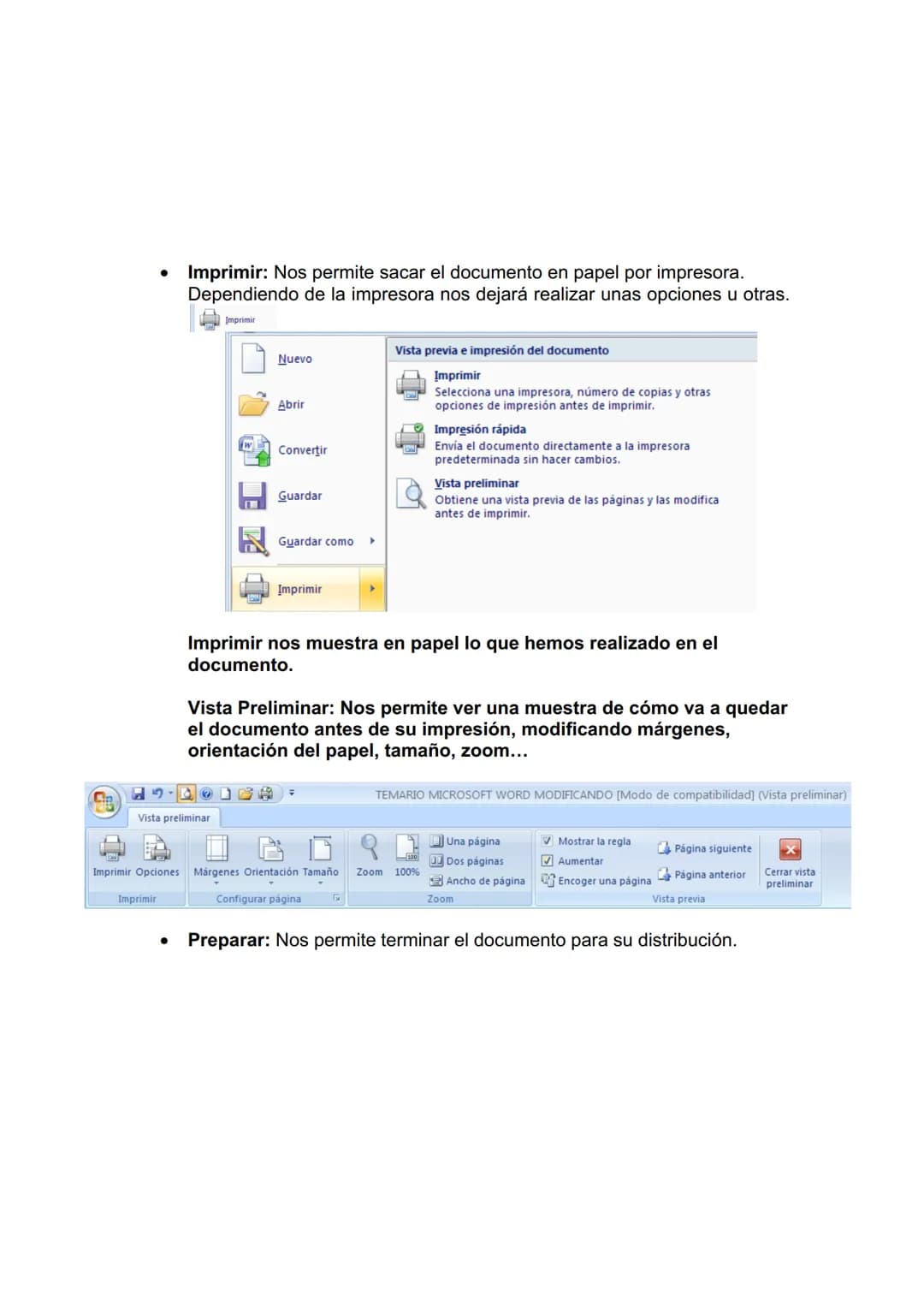 # UNIDAD DIDÁCTICA 1. CONCEPTOS GENERALES Y
CARACTERÍSTICAS FUNDAMENTALES DEL PROGRAMA DE
TRATAMIENTO DE TEXTOS.

1. Entrada y salida del pr