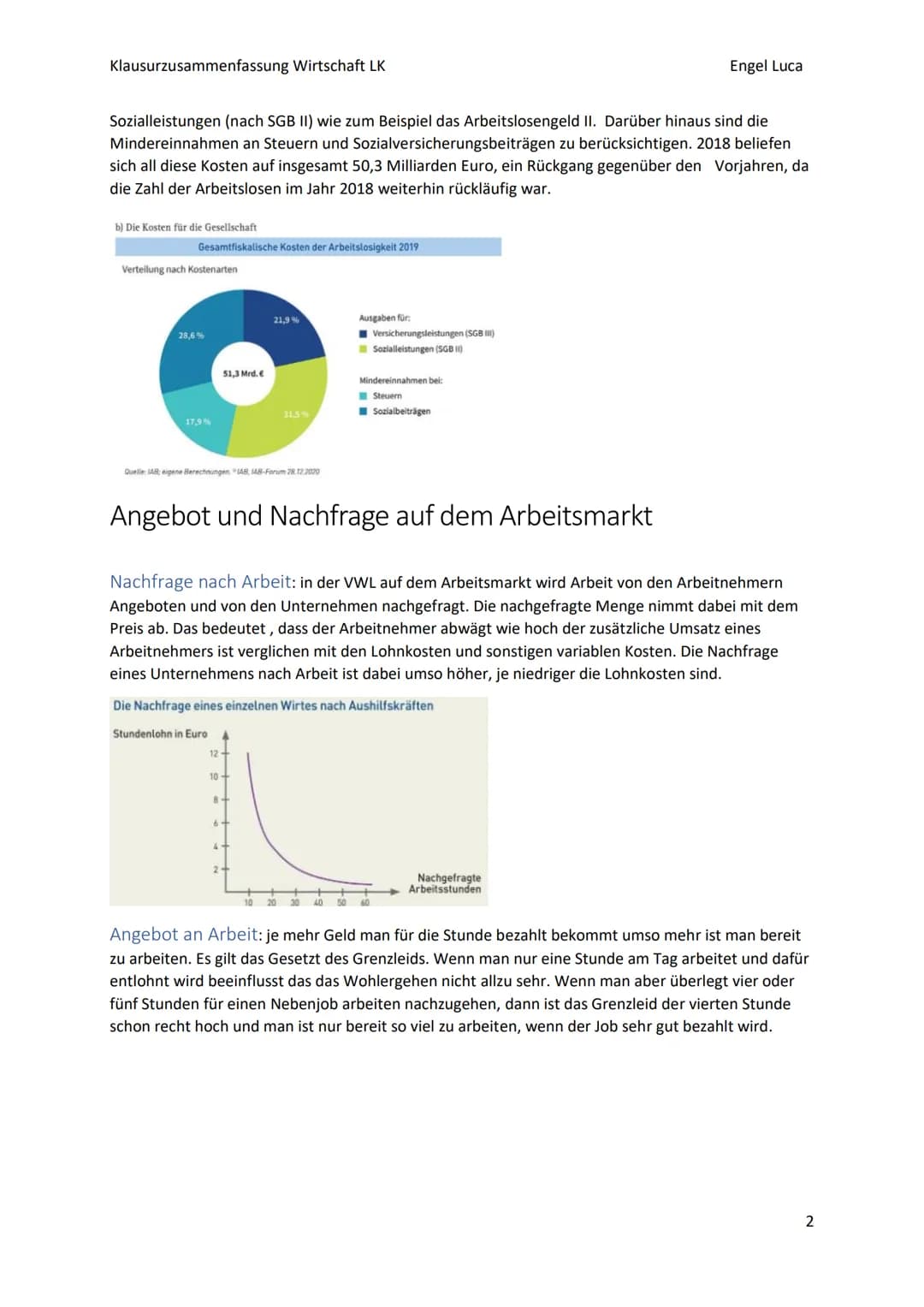 Klausurzusammenfassung Wirtschaft LK
Engel Luca

arbeitsverhält Themen
➤ Stellenwert von Arbeit (für Gesellschaft und Individuum), S. 368-37
