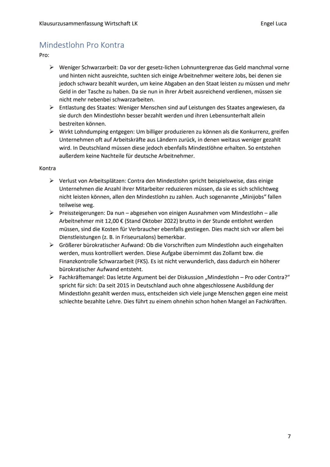 Klausurzusammenfassung Wirtschaft LK
Engel Luca

arbeitsverhält Themen
➤ Stellenwert von Arbeit (für Gesellschaft und Individuum), S. 368-37