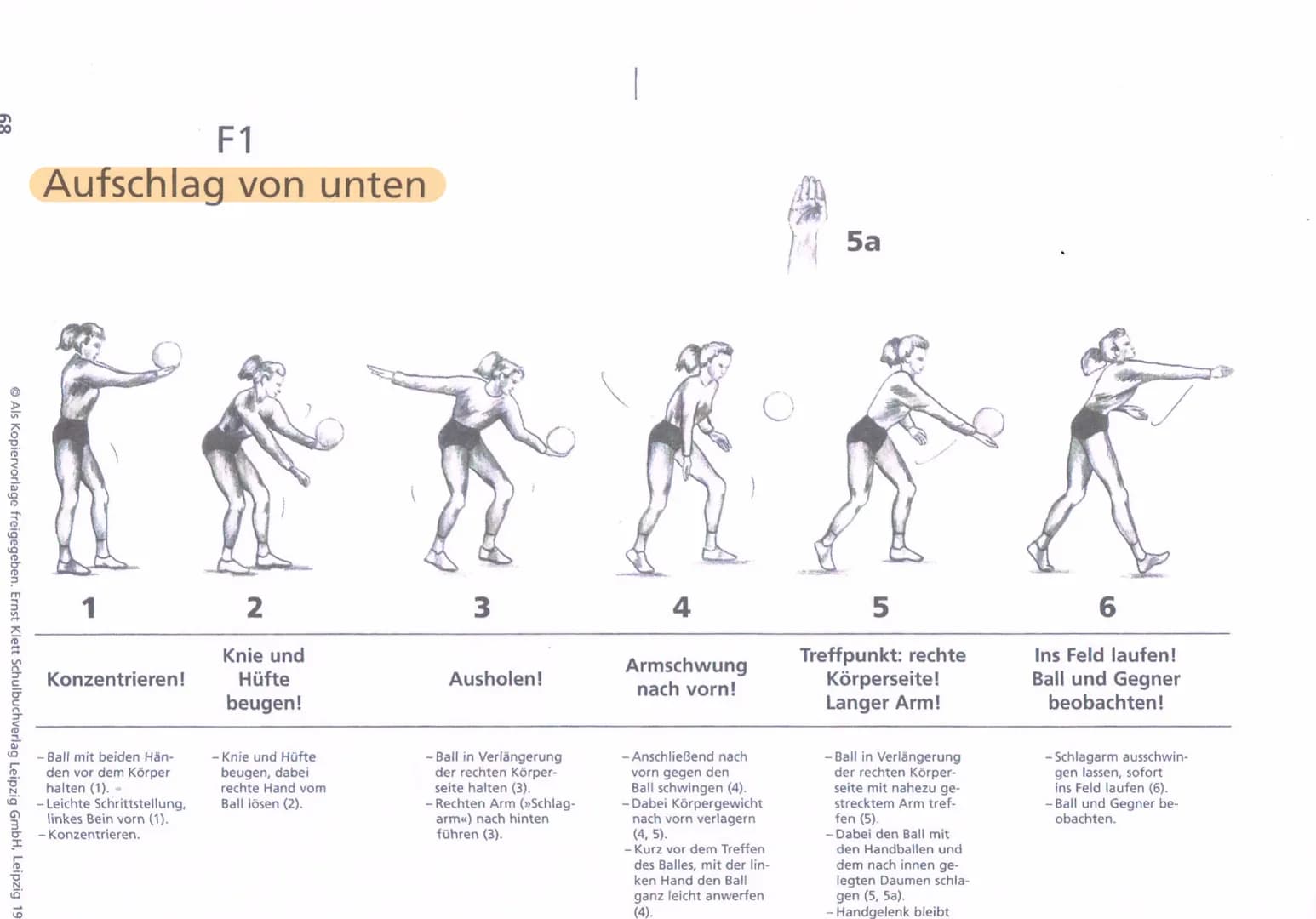 # Volleyball

Spielfläche

- Spielfeld 18x9m
- 3m Freizone auf jeder Seite
- Freier Spielraum mindestens 7m hoch
- Netzhöhe bei Männern 2,43