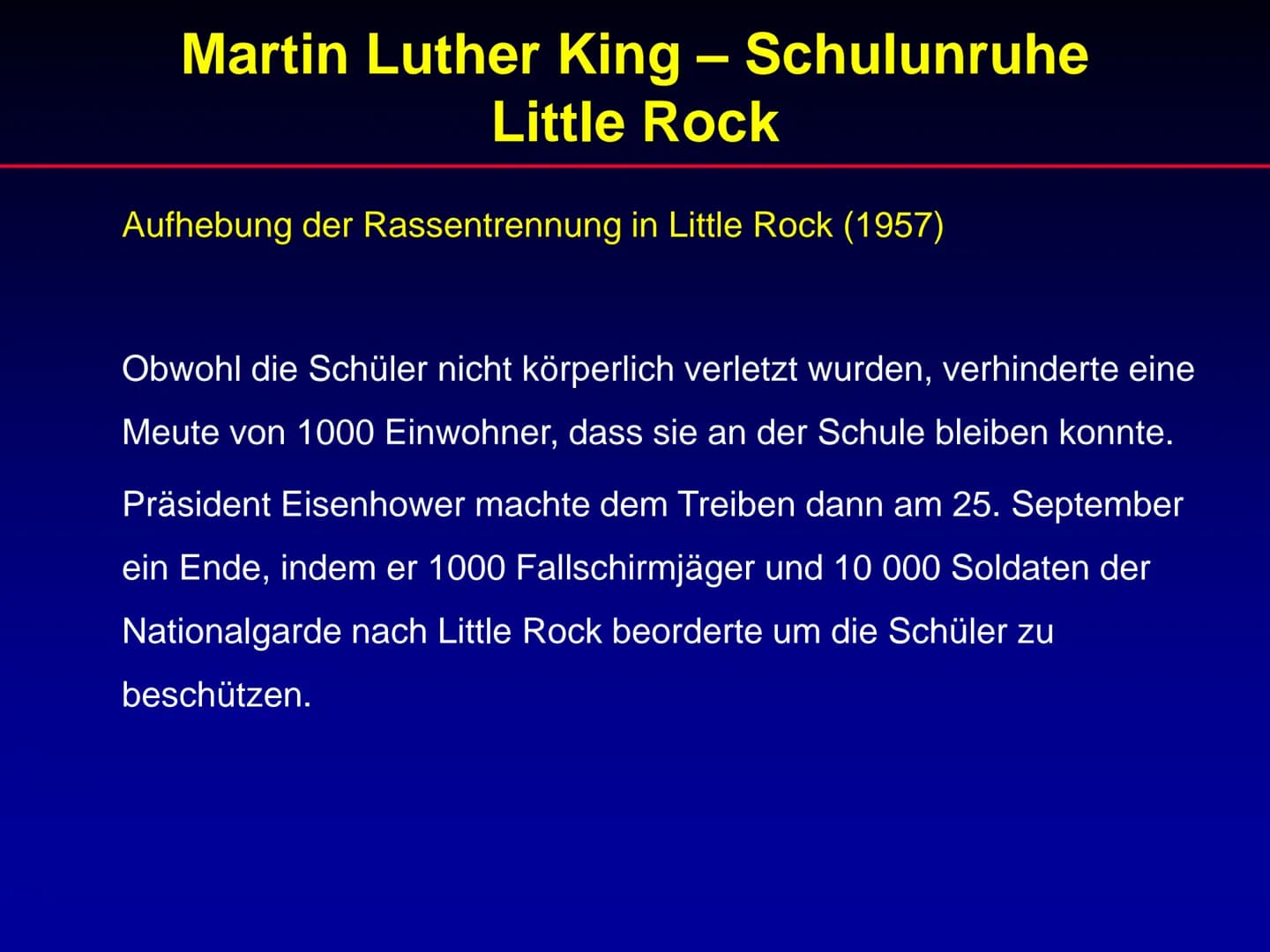# Martin Luther King

Referat Martin Luther King

1. Lebenslauf
2. Wichtige Ereignisse während der Zeit von
Martin Luther King
3. Rede „I ha