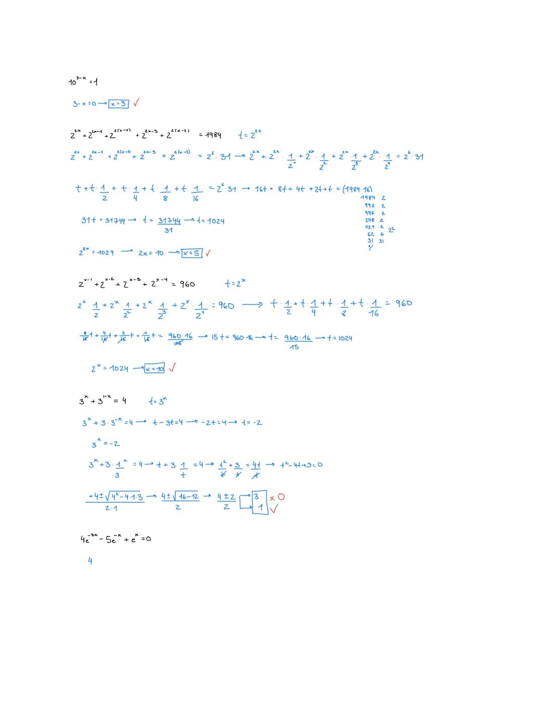 5^{\frac{2x-1}{2}} = \sqrt[2]{25^{\frac{x-4}{4}}}

$5^{\frac{2x-1}{2}} = (25^{\frac{1}{2}})^{\frac{x-4}{4}} \rightarrow 5^{\frac{2x-1}{2}} =