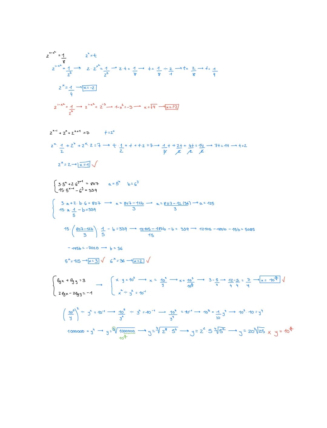5^{\frac{2x-1}{2}} = \sqrt[2]{25^{\frac{x-4}{4}}}

$5^{\frac{2x-1}{2}} = (25^{\frac{1}{2}})^{\frac{x-4}{4}} \rightarrow 5^{\frac{2x-1}{2}} =