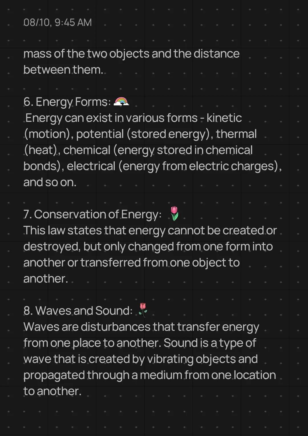 08/10, 9:45 AM

✔Introduction to Physics ⚡

8th Grade Science

1. What are Physics: 🌞
Physics is a branch of science that deals with
matter