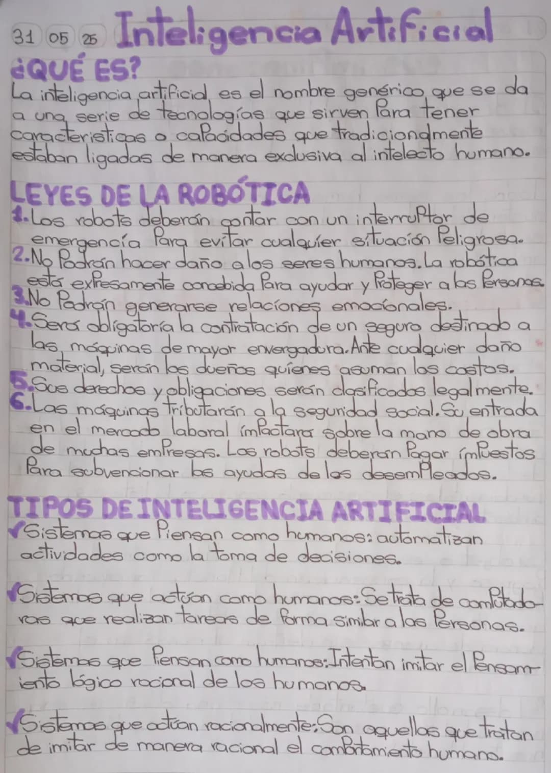 31 05 25
Inteligencia Artificial
¿QUÉ ES?
La inteligencia artificial es el nombre genérico que se da
a una serie de tecnologías que sirven p