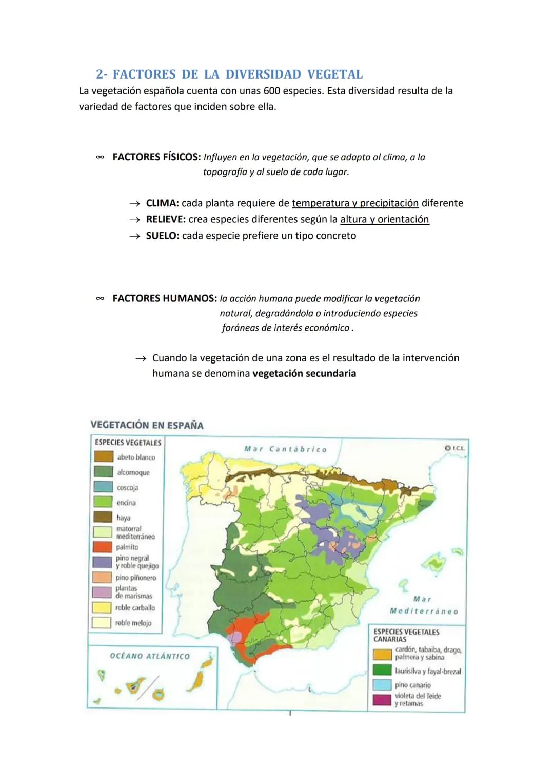# LA DIVERSIDAD VEGETAL

1- LA VEGETACIÓN Y LAS REGIONES FLORALES

La vegetación o flora es el conjunto de especies vegetales de un territor