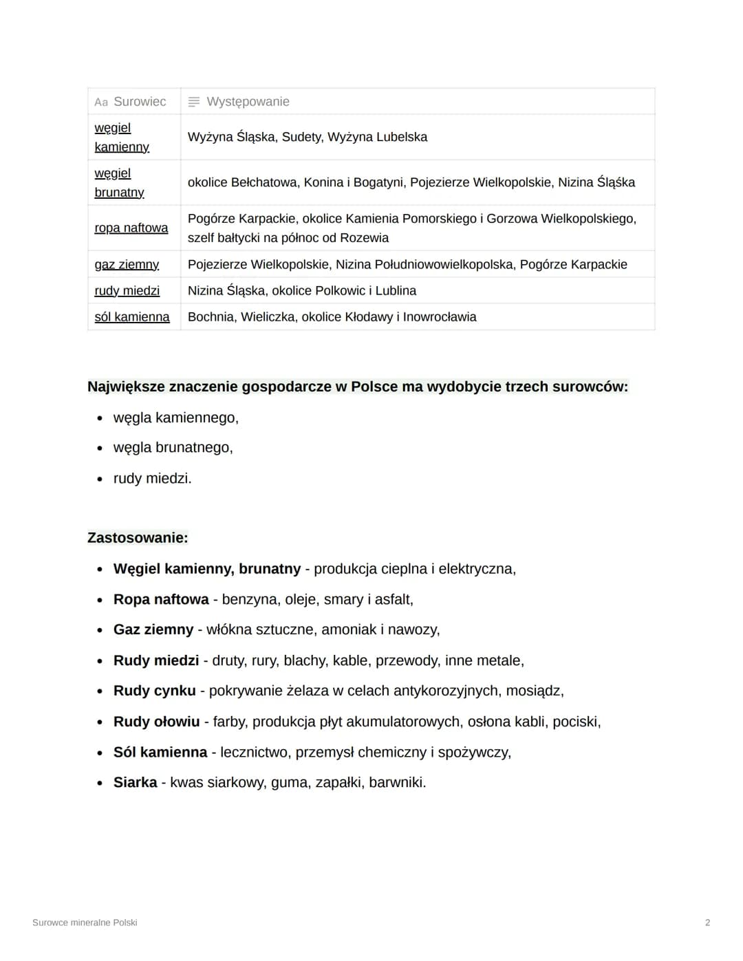# Surowce mineralne Polski

Type

Klasa 3

Reviewed

Surowce mineralne

Aa Name | Przykłady
--- | ---
✔ energetyczne | węgiel kamienny, brun