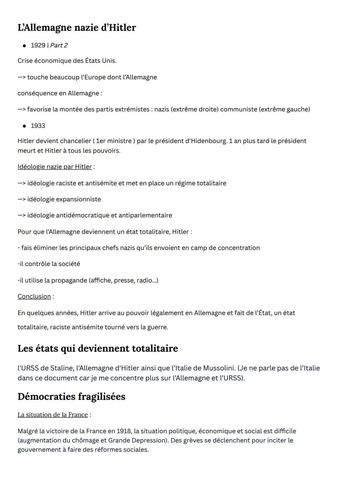 # Histoire

Expériences totalitaires et démocraties fragilisées

Vocabulaire

*Régime totalitaire: système politique dans lequel l'état exer