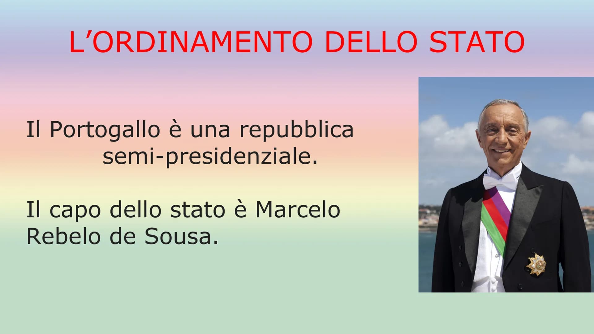 # IL PORTOGALLO

SUPERFICIE: 92.212km²

POPOLAZIONE: 10,31 milioni di abitanti
(2020)

CAPITALE: Lisbona

FORMA DI GOVERNO: Repubblica
democ