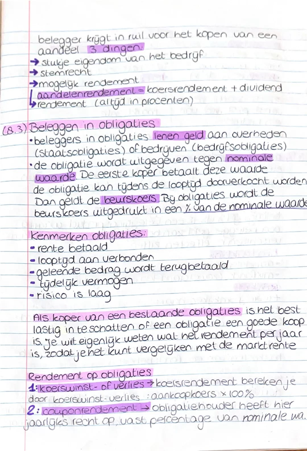 HOOFDSEUR Beliggen
Interest = het percentage dat (meestal jaarlyks) over
spaargeld wordt ontvangen.
Rendement = ontvangen geld in verhouding