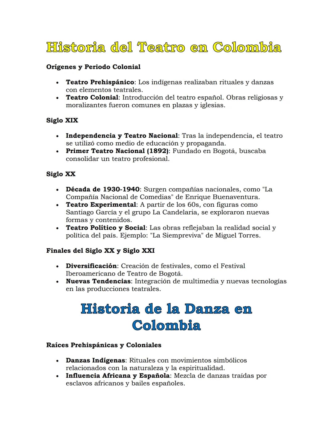 # Historia del Teatro en Colombia

Orígenes y Periodo Colonial

- Teatro Prehispánico: Los indígenas realizaban rituales y danzas
con elemen