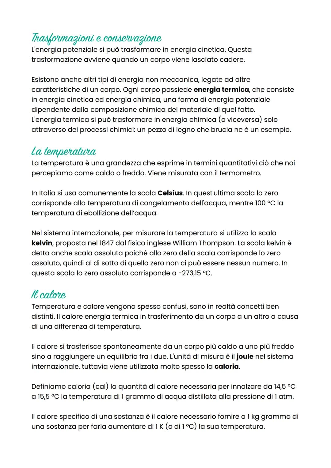 # Energia

Secondo la fisica, l'energia è la capacità di compiere lavoro o di trasferire
calore.

## Il lavoro

Per lavoro, si intende quand