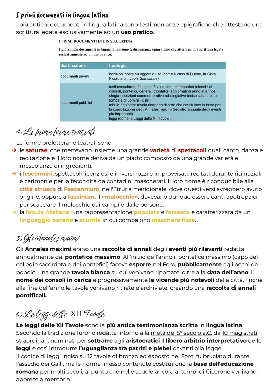 STUDIARE "RIPASSA" A P. 19

# La preistoria della letteratura latina

## 1) Letteratura e preletteratura

Convenzionalmente l'inizio della l