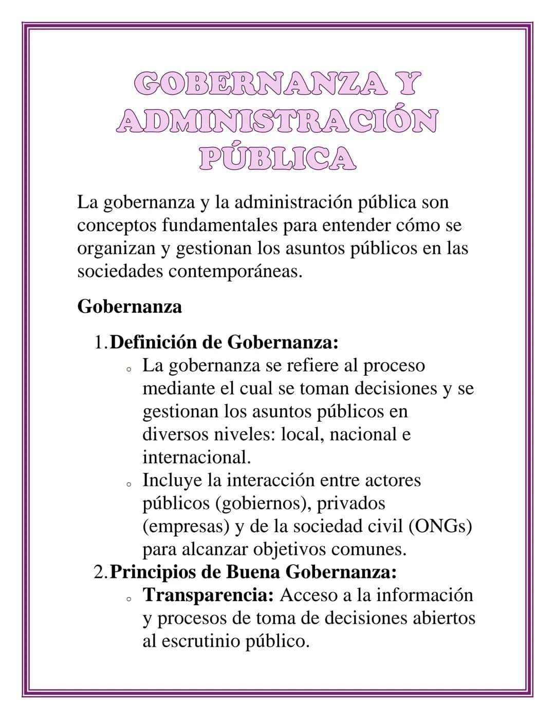 # GOBERNANZA Y
# ADMINISTRACIÓN
## PÚBLICA

La gobernanza y la administración pública son
conceptos fundamentales para entender cómo se
orga
