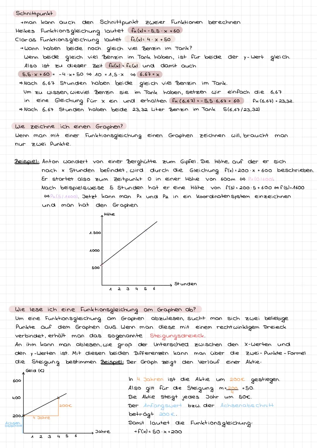 # lineare Funktionen

→bei einer Funktion geht es in erster Linie um Wertepoare. Man ver sucht mit einer klar
definieren vorschrift einer be