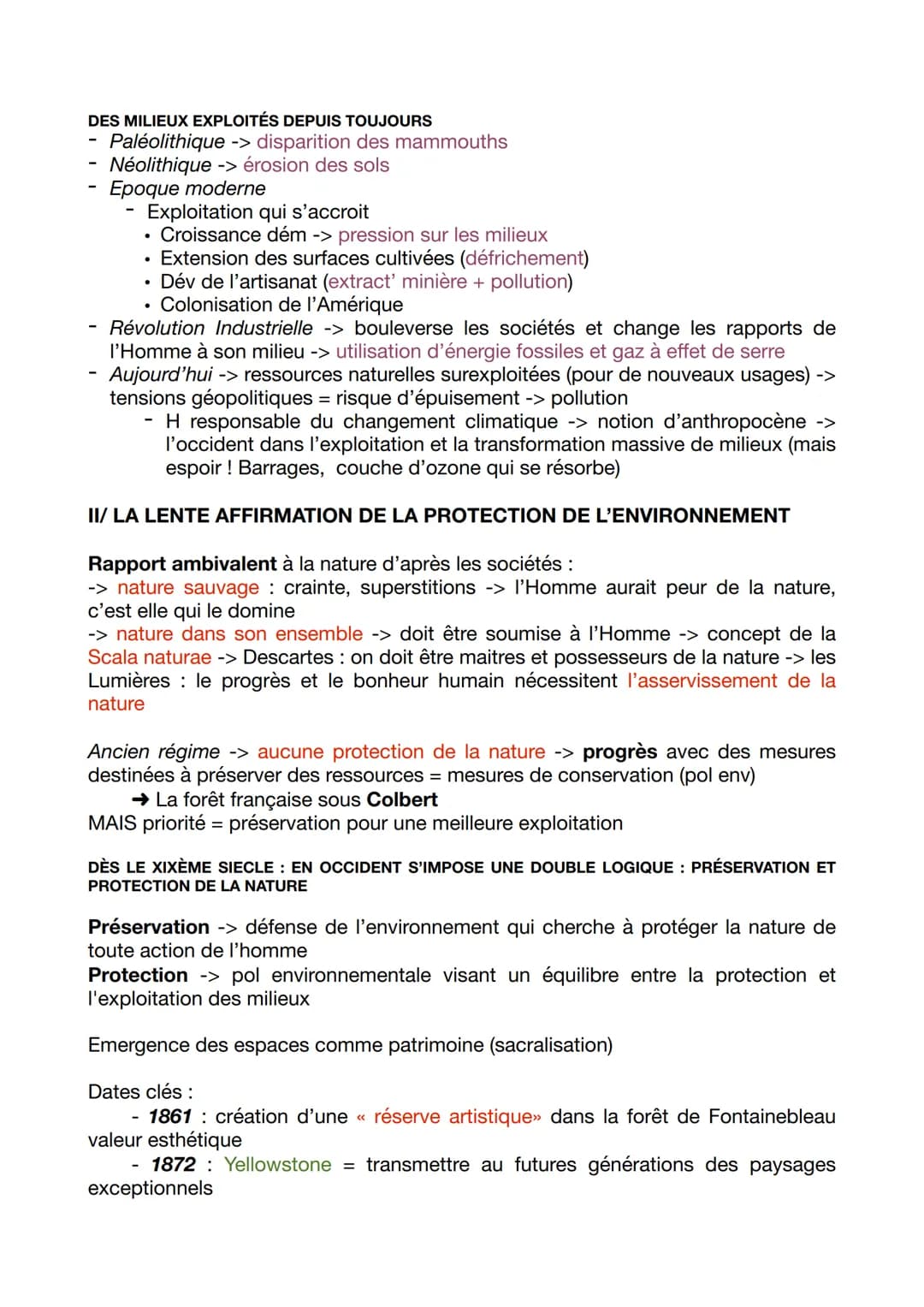 Environnement: Ensemble des conditions naturelles dans un écosystème donné,
impactées par les actions des sociétés humaines

**EXPLOITER, PR