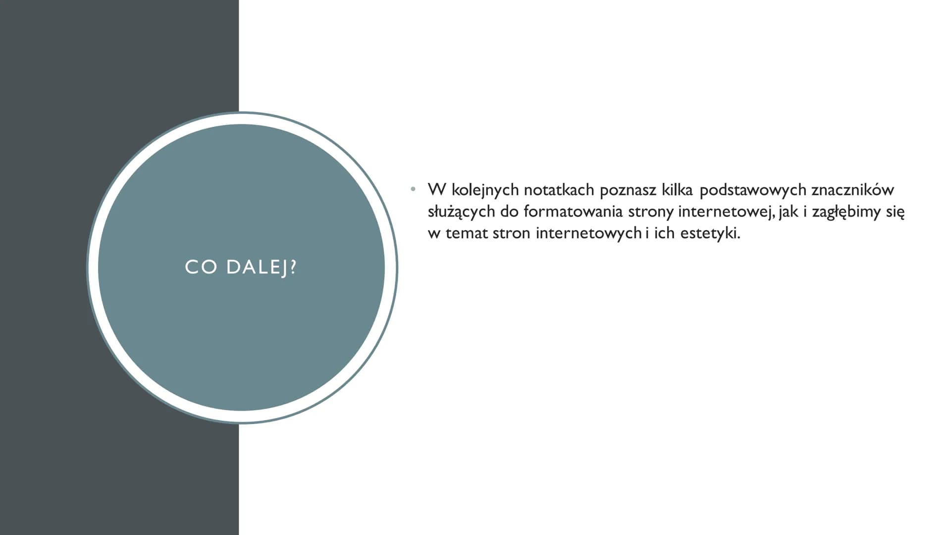 # TWORZENIE STRONY
## INTERNETOWEJ

Podstawowe infromacje na temat HTML

@szyszusiowe_notatki CZEGO
DOWIESZ SIĘ W
TEJ NOTATCE?

1. Czym jest