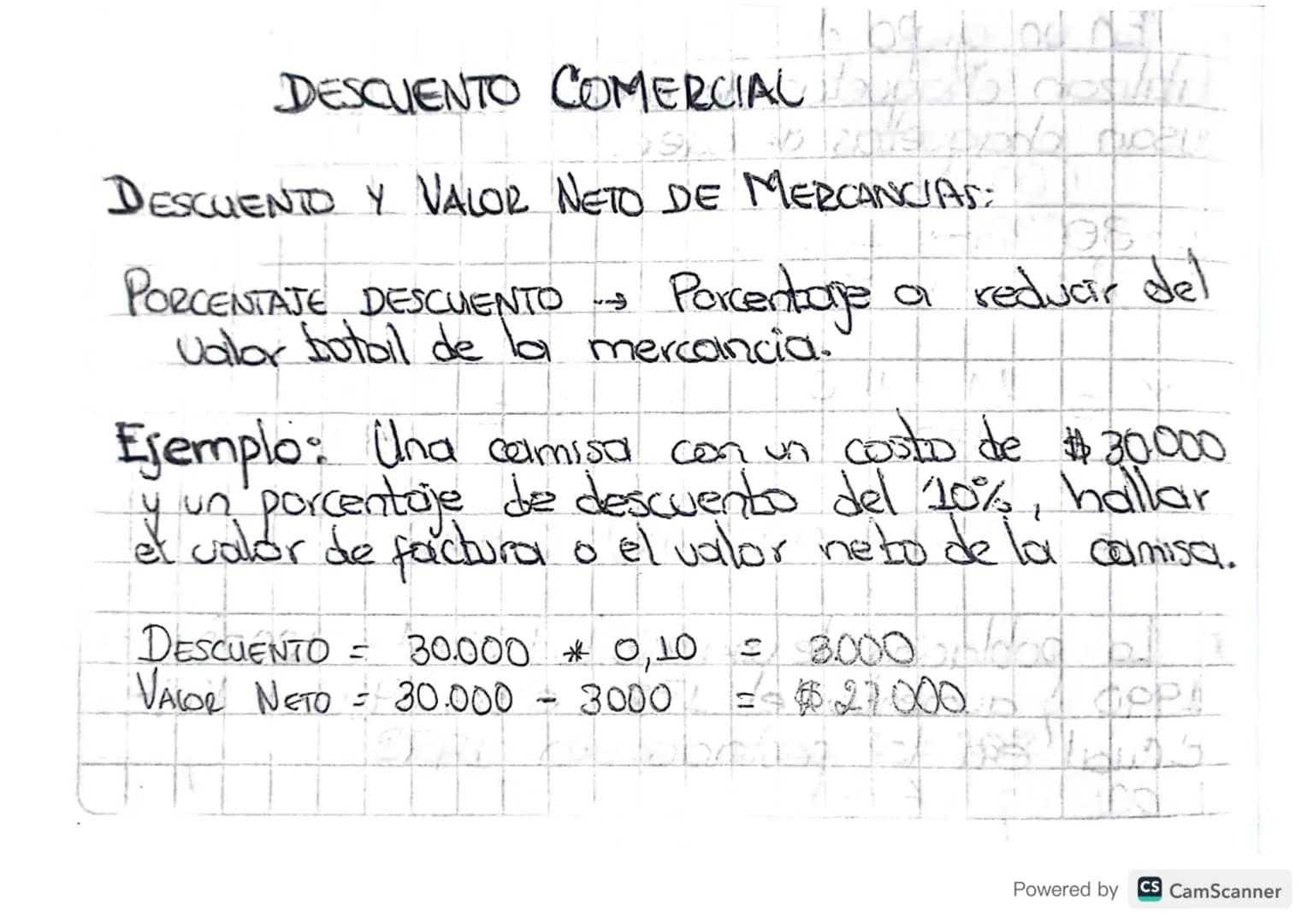 DESCUENTO COMERCIAL

DESCUENTO Y VALOR NETO DE MERCANCIAS:

PORCENTAJE DESCUENTO Porcentaje a reducir del
Valor botoil de la mercancia.

Eje