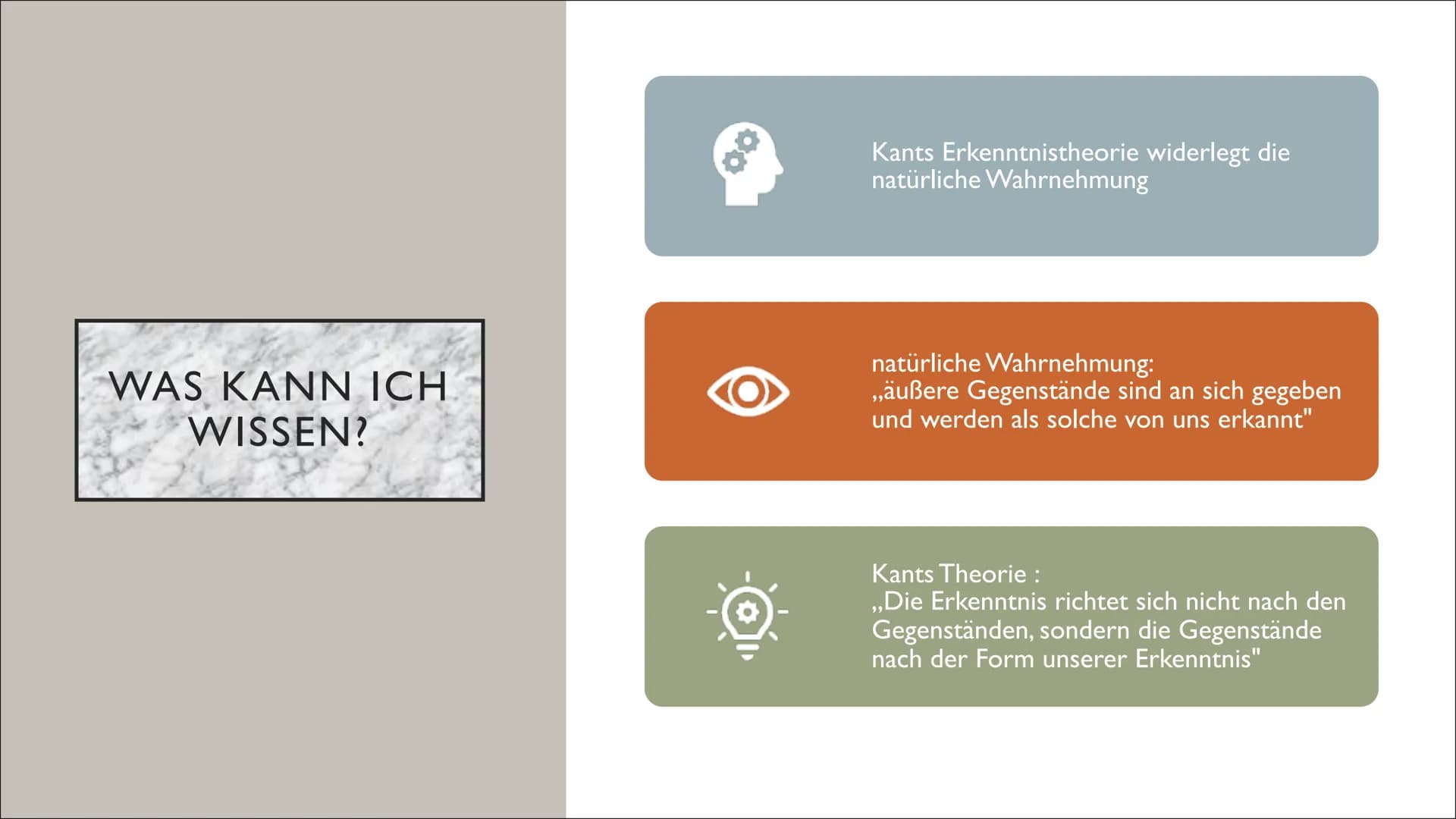 IMMANUEL KANT

Von Anna Lena und Anna INHALT

1. Steckbrief
2. Allgemeines
3. Biografie
4. Kritik der reinen Vernunft(die vier
wesentlichen 