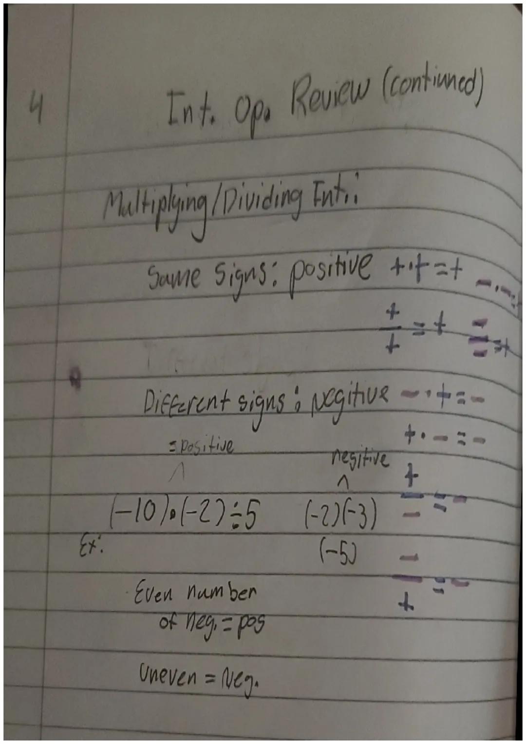 2
# Integer Operations Review
Zero pairs - Additive Inverse

E
→

-7
0
7
(AI)

Same distance from zero
a+(-a) = 0
ata = 0

Absolute value = 