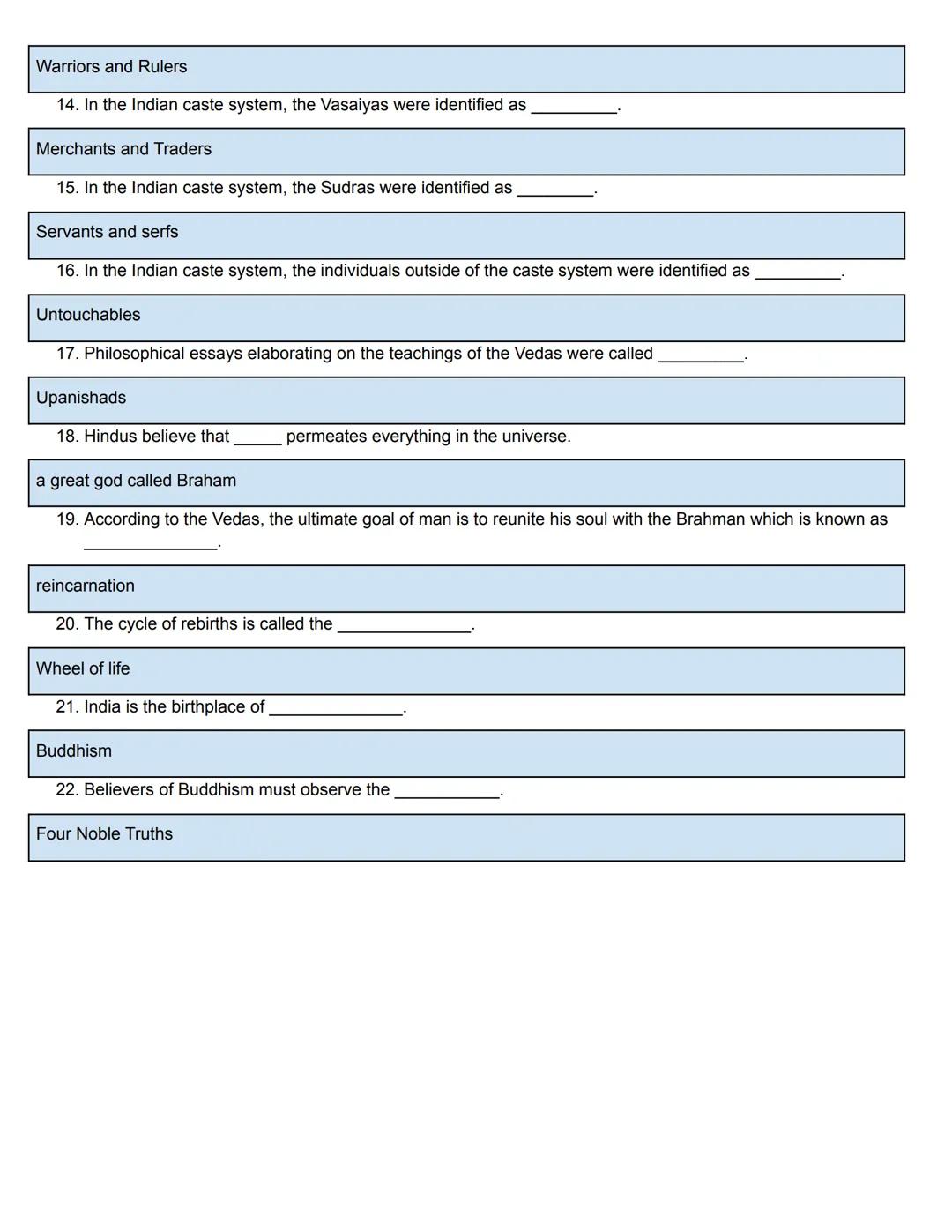# Asian History Study Guide Packet
(India)

ASIAN
HISTORY # Asian History (India) Study Guide

Directions: Read and answer the following que