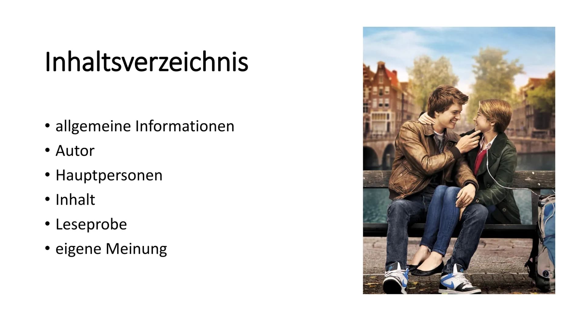 # Das Schicksal ist ein mieser Verräter # Inhaltsverzeichnis

*   allgemeine Informationen
*   Autor
*   Hauptpersonen
*   Inhalt
*   Lesepr