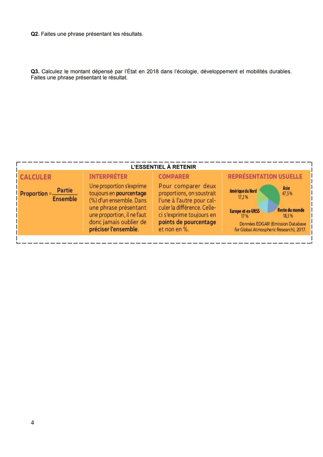 # FICHE MÉTHODE N°

CALCULER, LIRE ET INTERPRÉTER DES PROPORTIONS ET DES

POURCENTAGES DE RÉPARTITION

x Comprendre

Pour mesurer l'importan