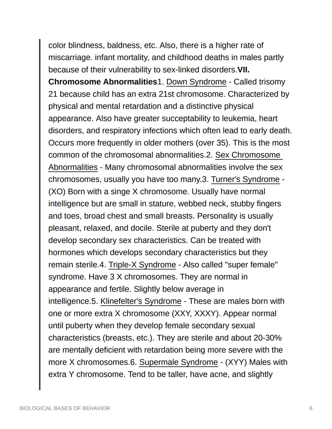 # BIOLOGICAL BASES OF
# BEHAVIOR

I. OVERVIEW

1. Influence of Body on Behavior - No one will argue that the body
and its mechanisms have a 