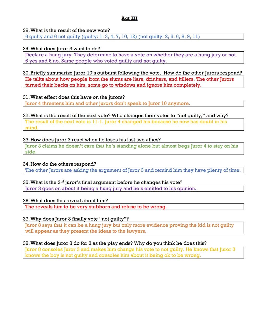 # Twelve Angry Men Study Guide

Act I

1. Describe the setting.

Bare, empty room. Uncomfortable seats. Long table.

2. What is the defendan