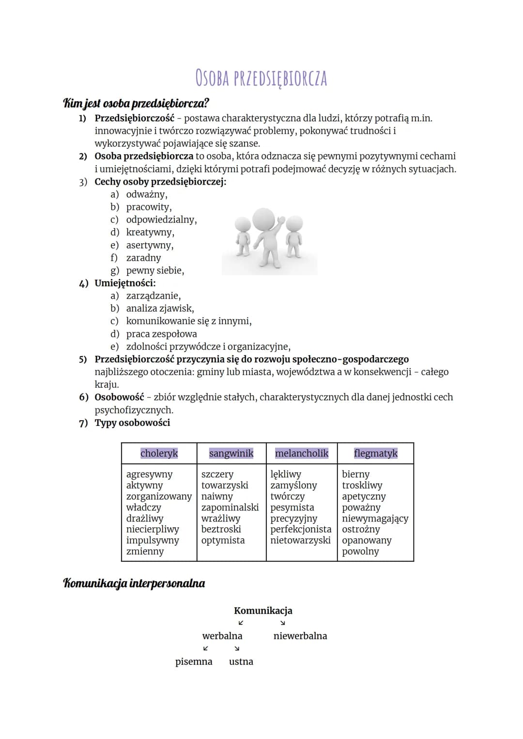 # OSOBA PRZEDSIĘBIORCZA

Kim jest osoba przedsiębiorcza?

1) Przedsiębiorczość - postawa charakterystyczna dla ludzi, którzy potrafią m.in.
