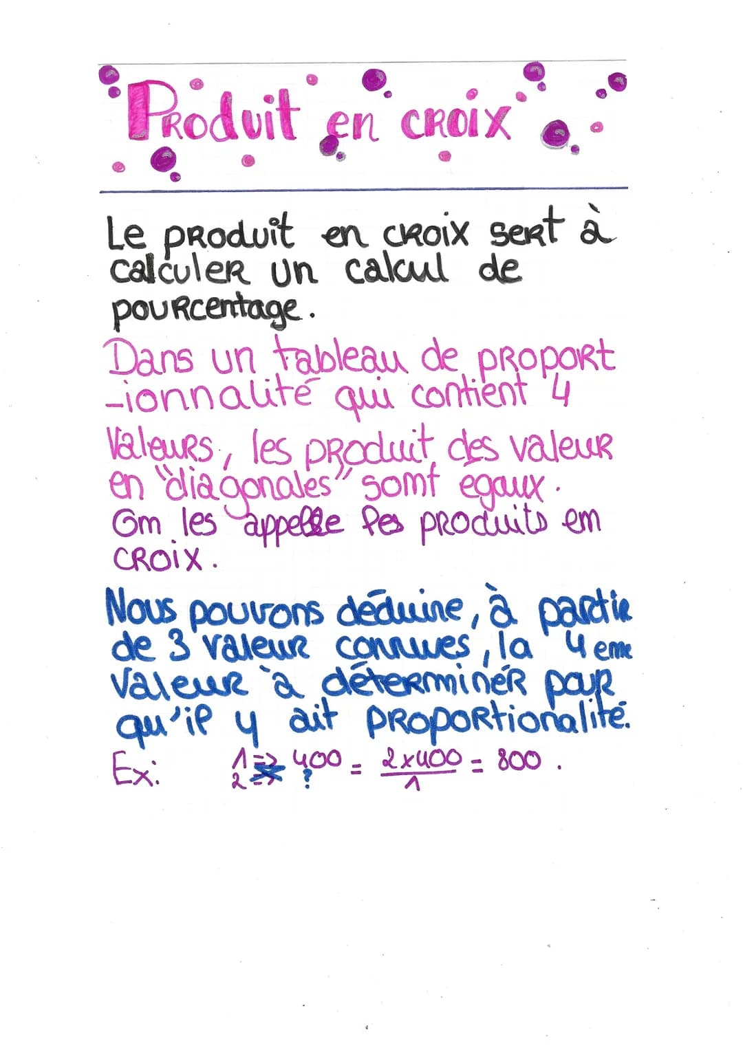 # Produit en croix

Le produit en CROIX sert à
calculer un cakul de
pourcentage.
Dans un tableau de proport
-ionnalité qui contient 4
Valeur